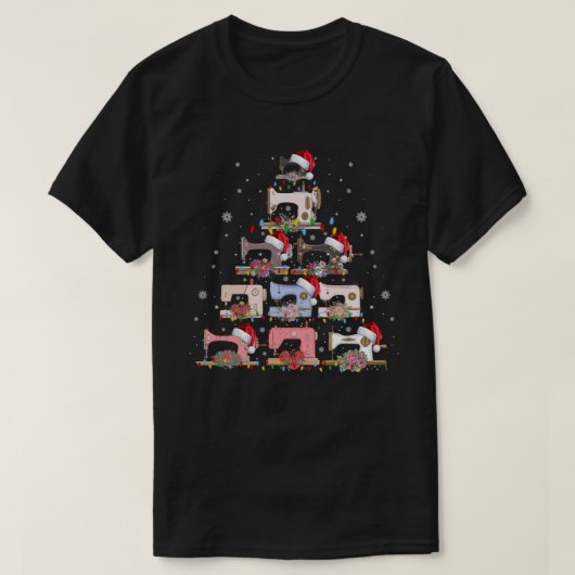 Sneeuwnaaimachines met kerstbomen t-shirt (Design voorkant)