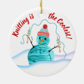 Sneeuwnaalden voor kerstversiering in garen keramisch ornament (Achterkant)