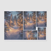 Sneeuwnacht in de stad tissuepapier (Voorkant)