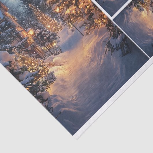 Sneeuwnacht in de stad tissuepapier (Detail)