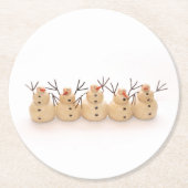 sneeuwonderzetters ronde kartonnen onderzetter (Voorkant)