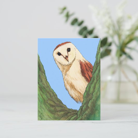 sneeuwowl briefkaart (Staand voorkant)