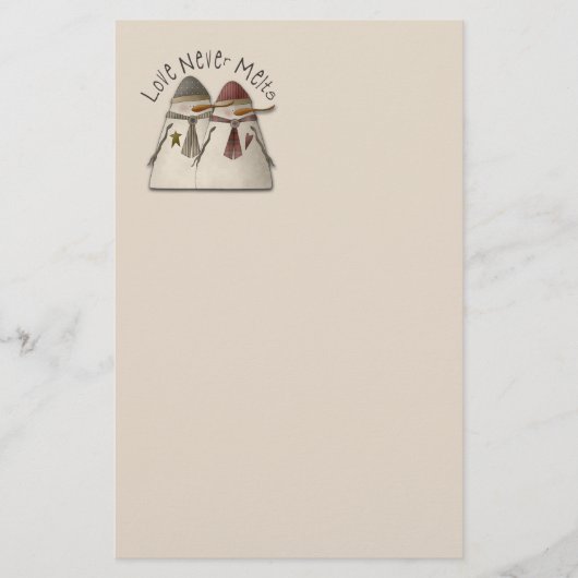 Sneeuwpaar Briefpapier (Voorkant)