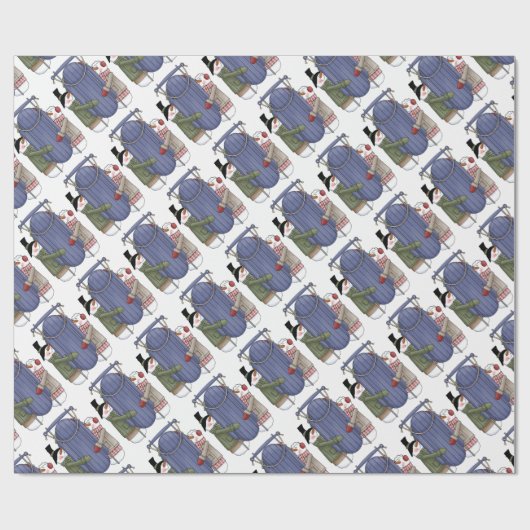 Sneeuwpaar Cadeaupapier (Vlak)