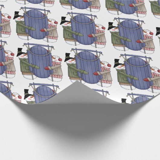 Sneeuwpaar Cadeaupapier (Hoek)