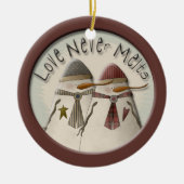 Sneeuwpaar Keramisch Ornament (Voorkant)