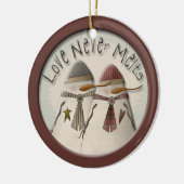 Sneeuwpaar Keramisch Ornament (Links)