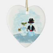 Sneeuwpaar Keramisch Ornament (Rechts)