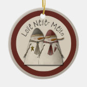 Sneeuwpaar Keramisch Ornament (Voorkant)