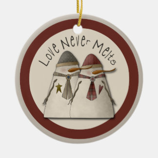 Sneeuwpaar Keramisch Ornament