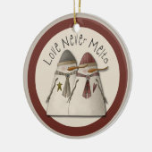 Sneeuwpaar Keramisch Ornament (Links)