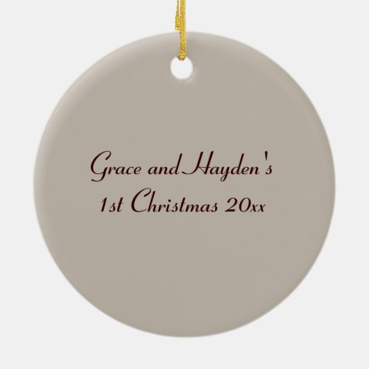 Sneeuwpaar Keramisch Ornament (Achterkant)