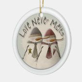 Sneeuwpaar Keramisch Ornament (Links)