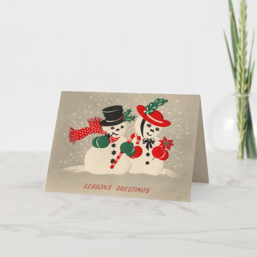  sneeuwpaar kerst Kaart (Voorkant)