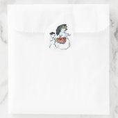 sneeuwpaar Kerst sticker (Tas)