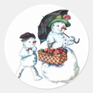 sneeuwpaar Kerst sticker
