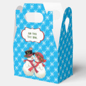 Sneeuwpaar met Snowflake Pattern-pleister Bedankdoosjes (Geopend)