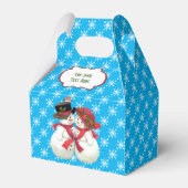 Sneeuwpaar met Snowflake Pattern-pleister Bedankdoosjes (Voorkant Zijde)