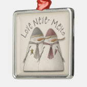 Sneeuwpaar Metalen Ornament (Links)