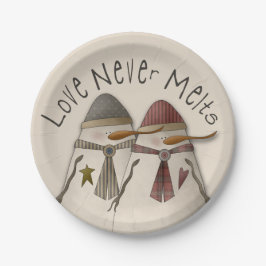 Sneeuwpaar Papieren Bordje