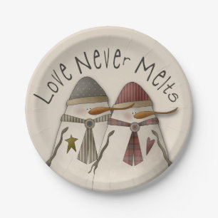 Sneeuwpaar Papieren Bordje