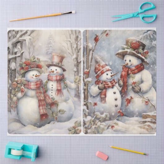 Sneeuwpaar Tissuepapier (Craft)