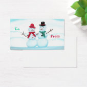 Sneeuwpaar zwaaien met Hi, naar, van, vakantie cad Visitekaartjes (Bureau)