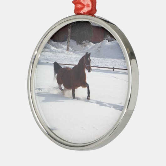 Sneeuwpaard Metalen Ornament (Links)