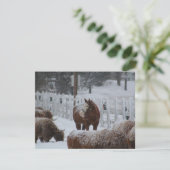 Sneeuwpaard, prettige kerst! feestdagenkaart (Staand voorkant)