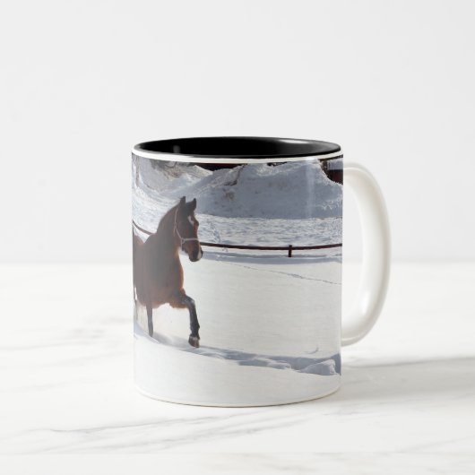 Sneeuwpaard Tweekleurige Koffiemok (Voorkant rechts)