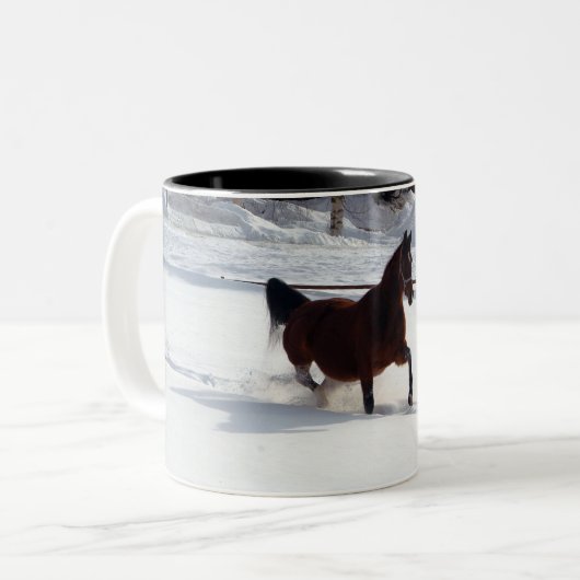 Sneeuwpaard Tweekleurige Koffiemok (Voorkant links)