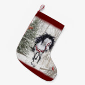 Sneeuwpaarden en kerstcadeautjes kleine kerstsok (Voorkant (Hangend))