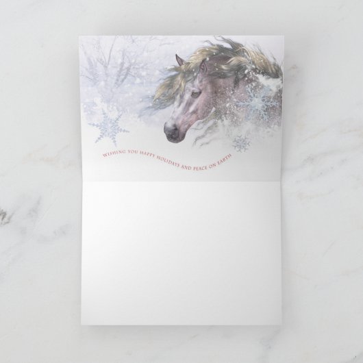 Sneeuwpaarden II-kerstkaart Kaart (Binnen)
