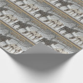 Sneeuwpaarden Kerst inpakpapier (Hoek)