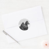 Sneeuwpaarden Ronde Sticker (Envelop)