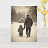 Sneeuwpad Vaderdag kaart (Gele Bloem)