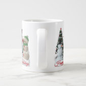 Sneeuwpalen Prettige Feestdagen rode script Grote Koffiekop (Achterkant)