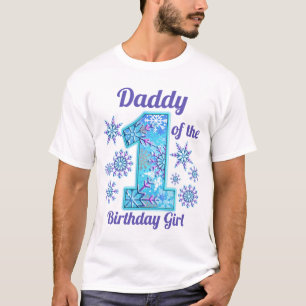 Sneeuwpapa van de eerste verjaardag bevroren t-shirt