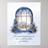 Sneeuwpastel Nordic Winter Scene Motivatie Quote Poster (Voorkant)