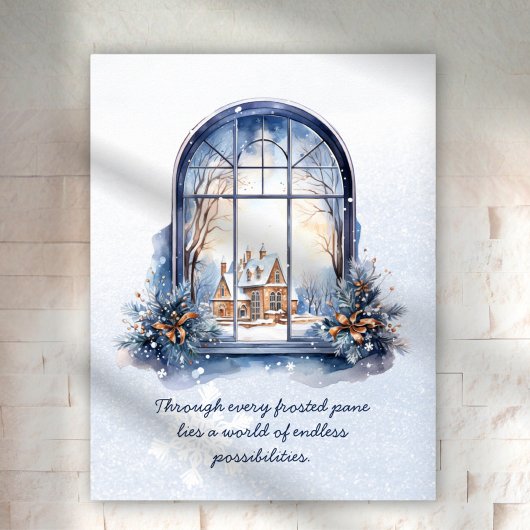 Sneeuwpastel Nordic Winter Scene Motivatie Quote Poster