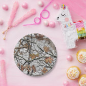 Sneeuwpatroon 2 van jachtCamouflage Papieren Bordje (Feest)