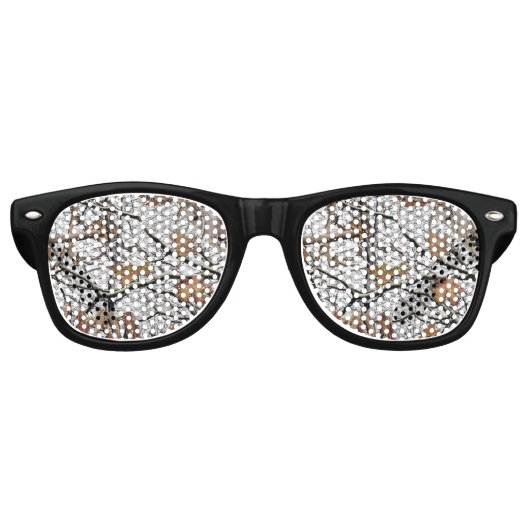 Sneeuwpatroon 2 van jachtCamouflage Retro Zonnebril (Voorkant)