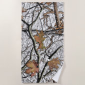 Sneeuwpatroon 2 van jachtCamouflage Strandlaken (Voorkant)