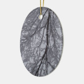 Sneeuwpatroon in de bomen keramisch ornament (Links)