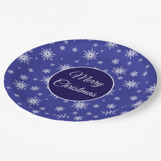Sneeuwpatroon Kerstmis Papieren Bordje (Gekanteld)