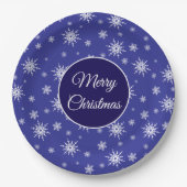 Sneeuwpatroon Kerstmis Papieren Bordje (Voorkant)