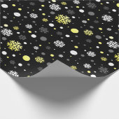 Sneeuwpatroon met zilver en gouden kerstmis cadeaupapier (Hoek)