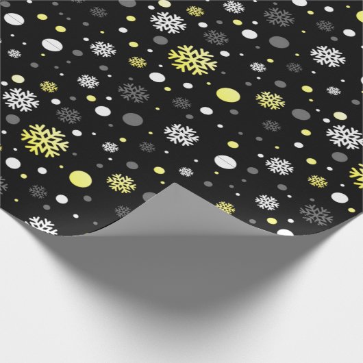 Sneeuwpatroon met zilver en gouden kerstmis cadeaupapier (Hoek)