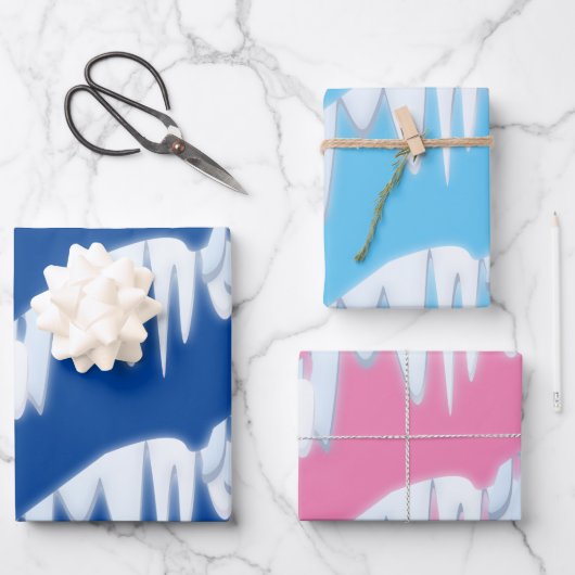 Sneeuwpatroon voor kerstmis inpakpapier vel (Voorkant)