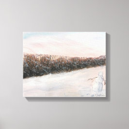 SNEEUWPERSOON WATERVERF CANVAS AFDRUK